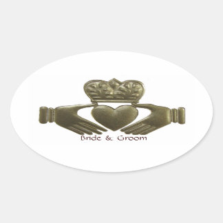 Sellos de Boda de oro irlandeses Claddagh Oval