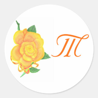 Sellos de Boda Rosa de Naranja monogramados