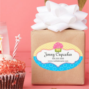 Sellos de caja de panadería de cupcakes caprichoso