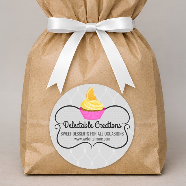 Sellos de caja de panadería de cupcakes elegantes (Baking sticker in situ)
