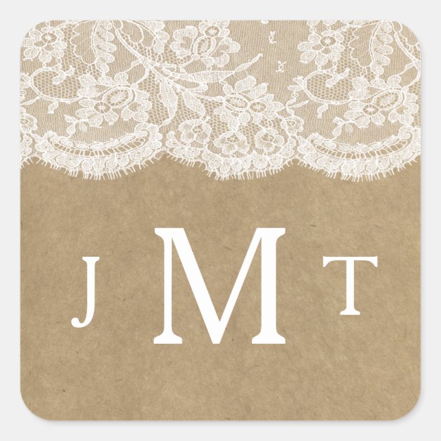 Sellos de colección de Bodas Kraft & Lace (Anverso)