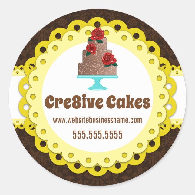 Sellos de embalaje elegantes para pasteles (Anverso)