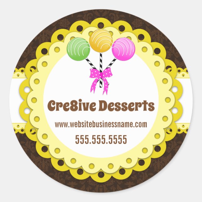 Sellos de empaquetado para pasteles elegantes (Anverso)