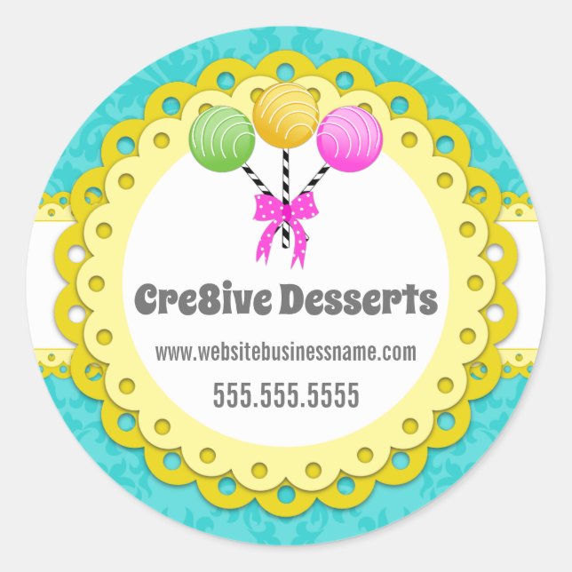 Sellos de empaquetado para pasteles elegantes (Anverso)