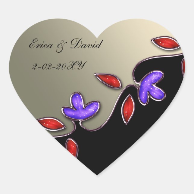 sellos de envolturas florales rojas y marfil (Anverso)