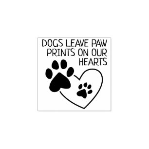 Sellos de goma de huellas de patas de perros en nu