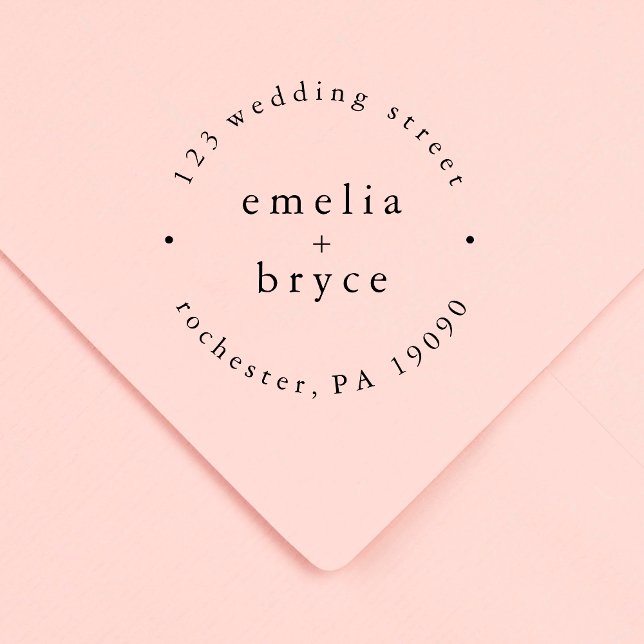 Sellos de goma para boda boho simples con monogram (EMELIA Monogram Simple Boho Wedding Rubber Stamps)
