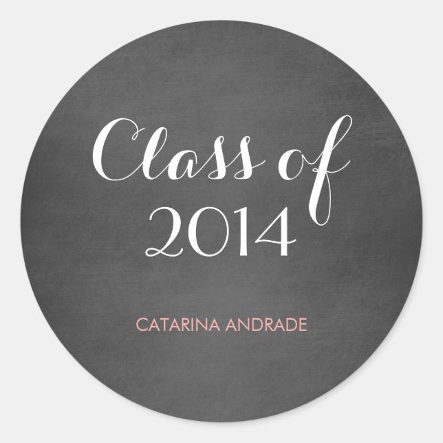 Sellos de graduación de Chalkboard: caligrafía mod (Anverso)