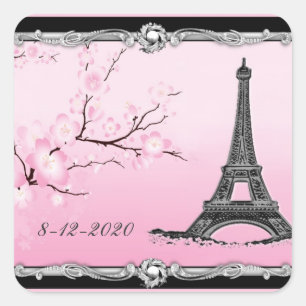 Sellos de invitación a la boda de la Torre Eiffel