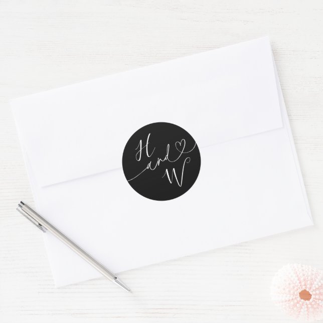 Sellos de Invitación de Bodas con Iniciales Chic H (Sobre)