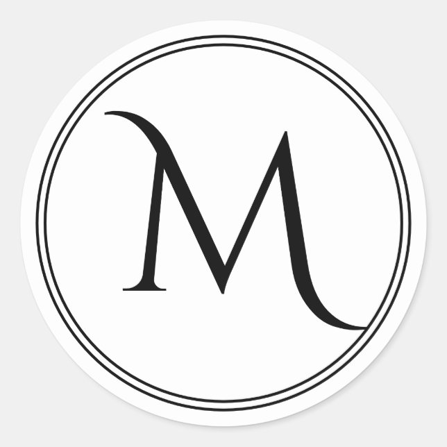 Sellos de letra monograma blanco negro personaliza (Anverso)
