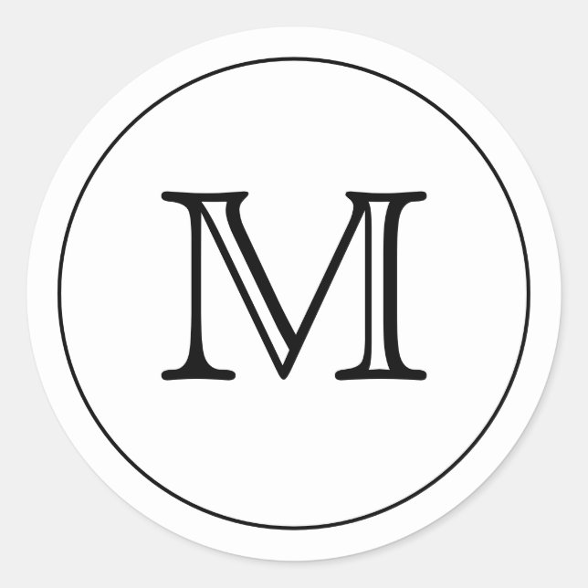 Sellos de letra monograma blanco negro personaliza (Anverso)