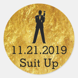 Sellos de oro de invitación a los Groomsmen