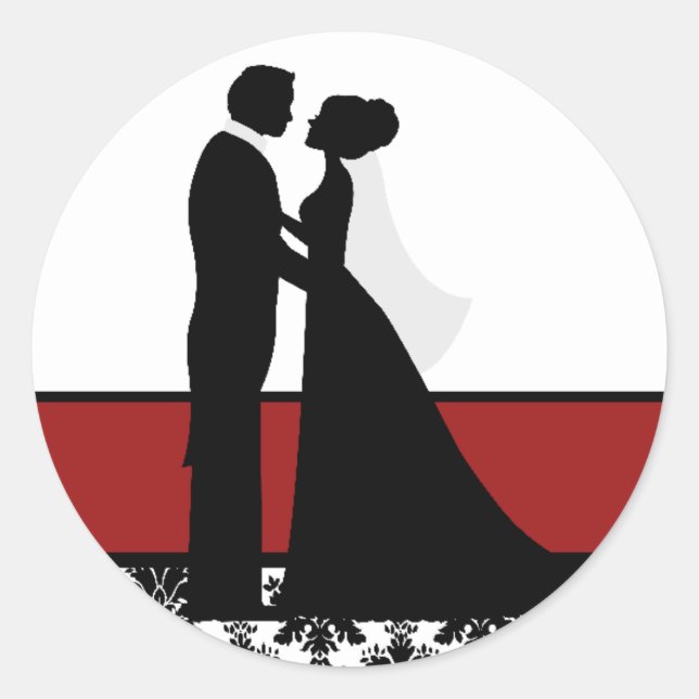 Sellos de parejas de Boda rojo (Anverso)