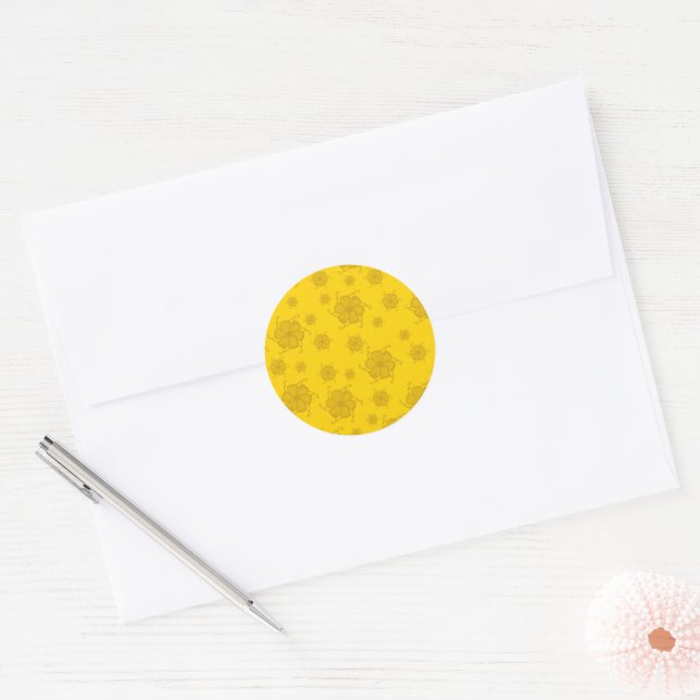 Sellos de pegatina monocromos FTF en amarillo (Sobre)