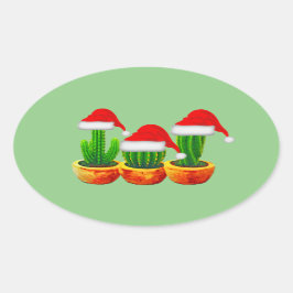 Sellos de pegatinas de Navidad con temas de Cactus