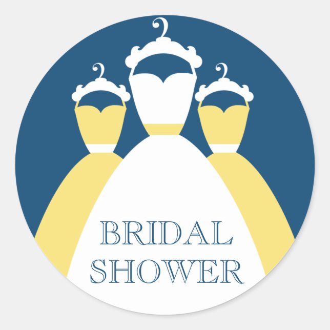 Sellos De Regalo De Ducha De Novias Azules De Amar (Anverso)