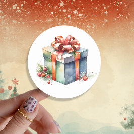 Sellos de regalo para Navidades de acuarela capric