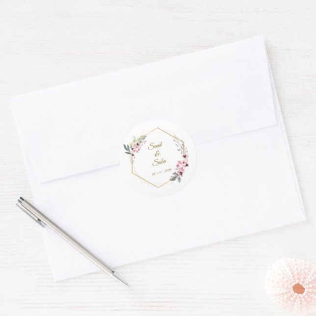 Sellos de sobre de boda florales stickers de favor (Sobre)
