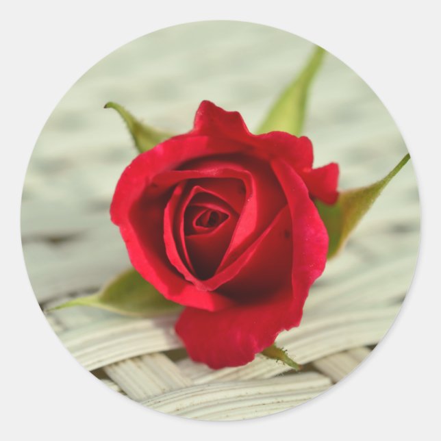 Sellos de Sobre de Pegatina de Rosa Roja (Anverso)