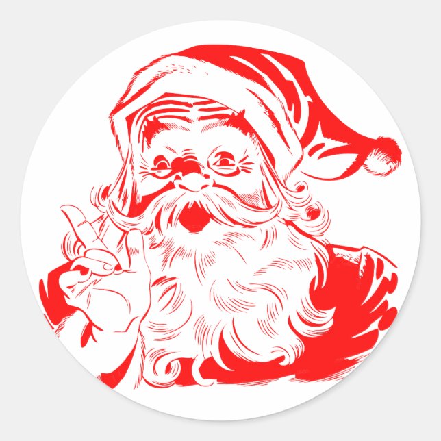 Sellos de sobre de Santa Claus vintage (Anverso)