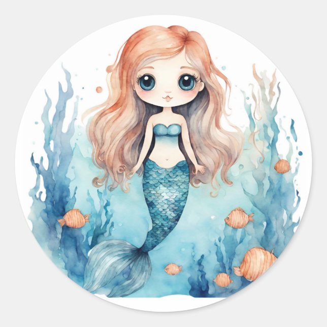 Sellos de Sobre de Sirena Adorable (Anverso)