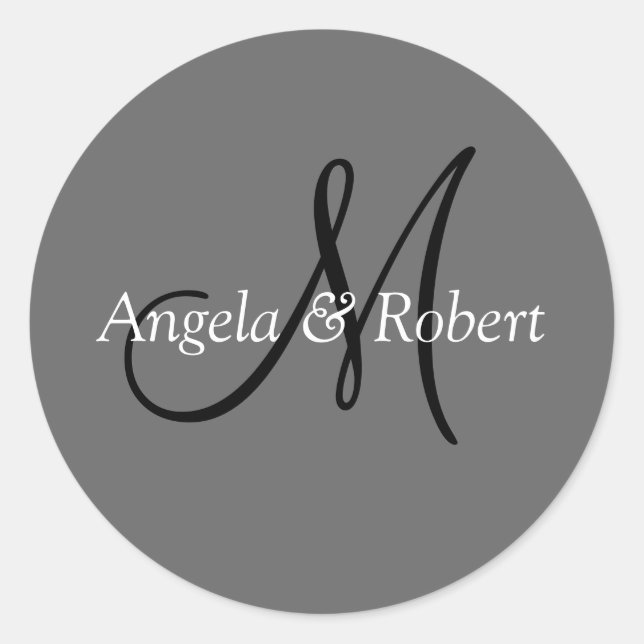 Sellos de sobres de boda monograma (Anverso)