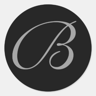 Sellos de sobres de Boda monogramado negro vintage