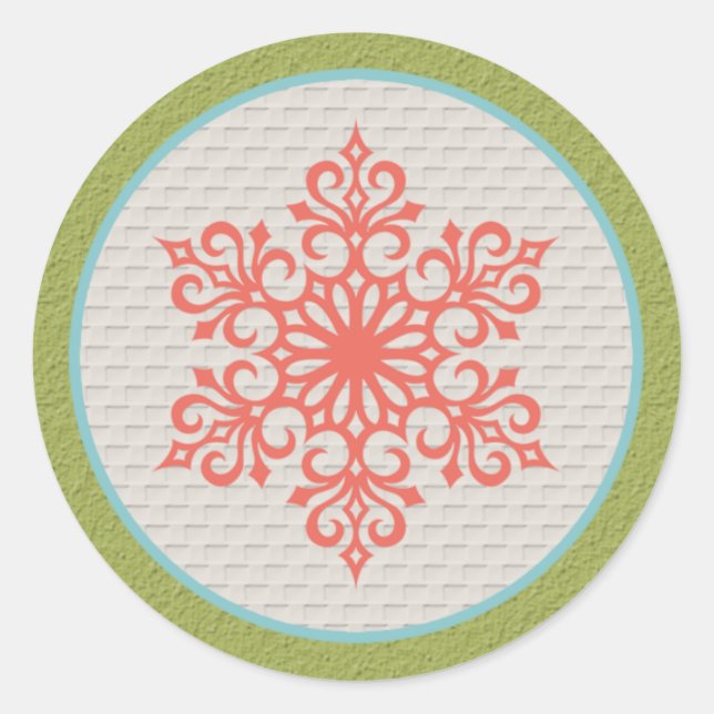 Sellos de Sobres para Invitaciones de Navidad Copo (Anverso)