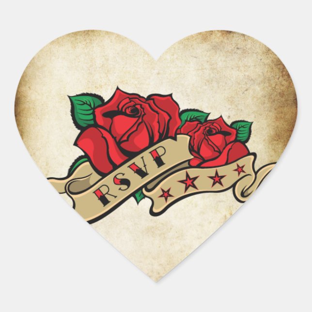 Sellos de Tattoo Rosa Rockabilly Urban RSVP (Anverso)