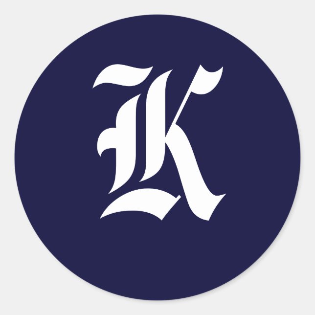 Sellos iniciales del Monograma Azul y Blanco de la (Anverso)