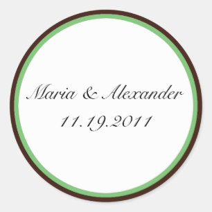 Sellos marrones de chocolate de banda verde / Pega
