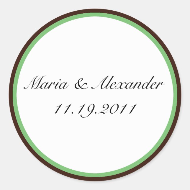 Sellos marrones de chocolate de banda verde / Pega (Anverso)