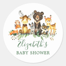 Sellos para Baby Shower de Animales del Bosque Acu