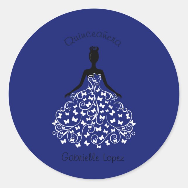 Sellos para sobres azules del vestido de la (Anverso)