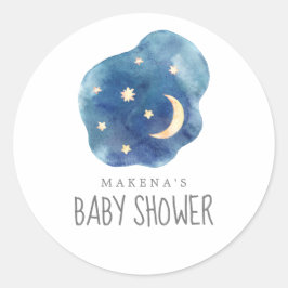 Sellos para sobres Baby Shower de Moon and Stars