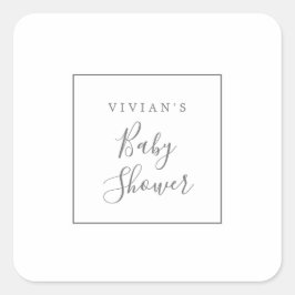 Sellos para sobres Baby Shower plateados minimalis