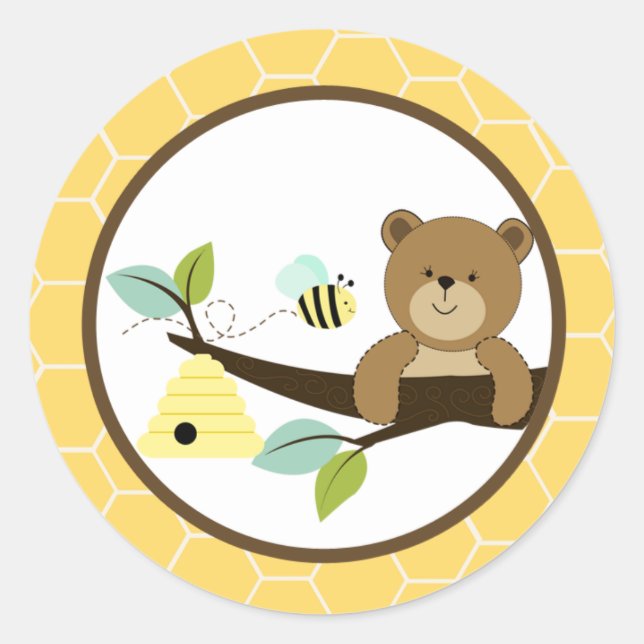 Sellos para sobres Beary Sweet Bear and Bee 20 (Anverso)