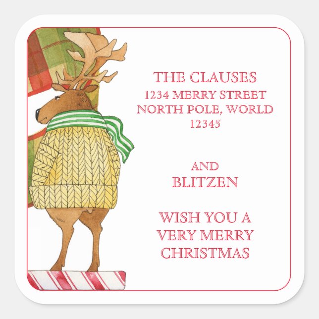 SELLOS PARA SOBRES BLITZEN REINDEER para direccion (Anverso)