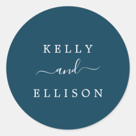 Sellos para sobres Bodas azules y blancos de la ma