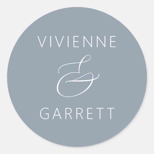 Sellos para sobres Bodas azules y blancos turbios (Anverso)