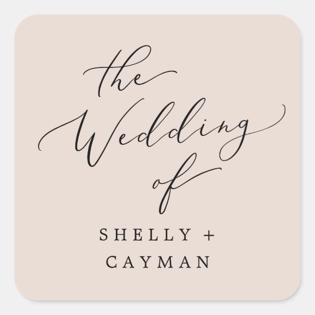 Sellos para sobres Bodas Boho Pastel Peach (Anverso)