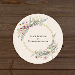 Sellos para sobres Bodas Boho Wildflower Fern Beig<br><div class="desc">El diseño de los Sellos para sobres Bodas Boho Wildflower Fern Beige es un elegante conjunto de marcos geométricos clásicos de oro adornados con delicados ramos y tallos de vegetación floral boho. Con una paleta de intemporales antecedentes de marfil beige con una simple tipografía negra clásica y brillantes flores silvestres...</div>
