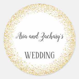 Sellos para sobres Bodas de caligrafía de confetti