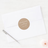 Sellos para sobres Bodas de Calligraphy Taupe
