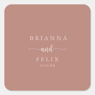 Sellos para sobres Bodas de Calligraphy Terracotta