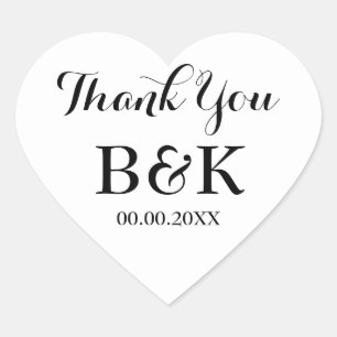 Sellos para sobres bodas de corazón blanco favorec