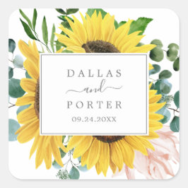 Sellos para sobres Bodas de eucalipto de girasol r