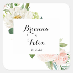 Sellos para sobres Bodas de follaje verde floral s
