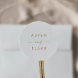 Sellos para sobres Bodas de guiones dorados modern<br><div class="desc">Estos modernos sellos para sobres de boda de guiones dorados son perfectos para un boda minimalista. El sencillo diseño en color amarillo dorado presenta una tipografía de letras industriales única con un estilo boho moderno. Personalizable de cualquier color. Mantenga el diseño minimalista y elegante, tal como está, o lo personalice...</div>